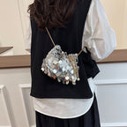 Stella – Glamouröse Pailletten-Tasche mit Kettenriemen