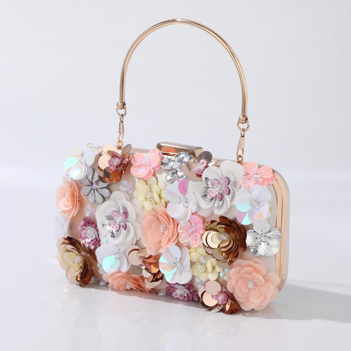 Flora – Bestickte Abendtasche mit Perlen-Details