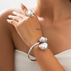 Lyra – Edler Halsreif, Armreif oder Ring mit Barockperlen