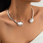 Lyra – Edler Halsreif, Armreif oder Ring mit Barockperlen