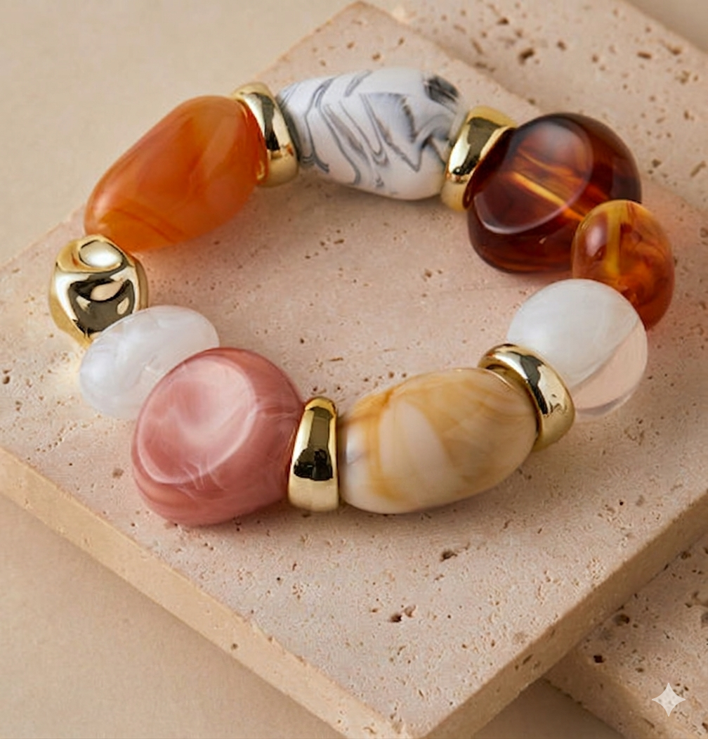 Luna – Markanter Acryl-Ring im Marmor-Look