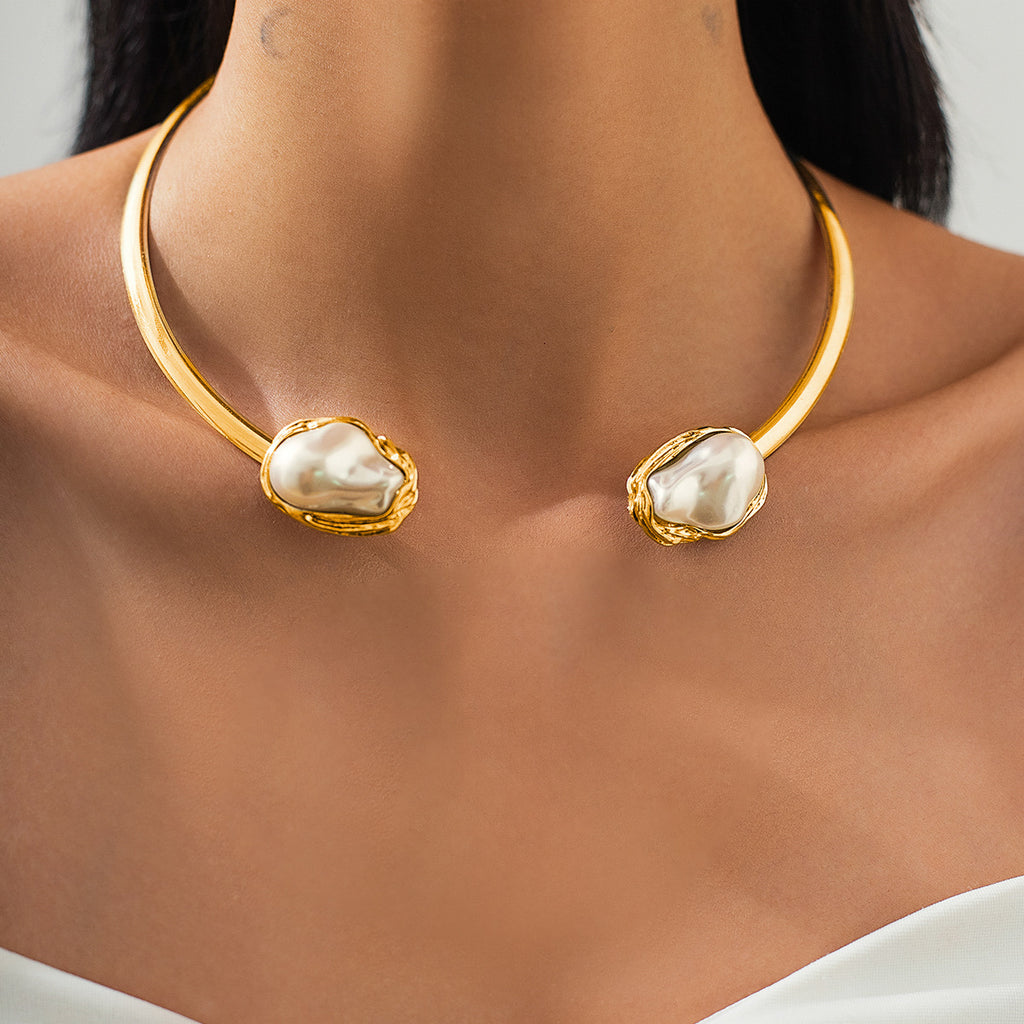 Lyra – Edler Halsreif, Armreif oder Ring mit Barockperlen