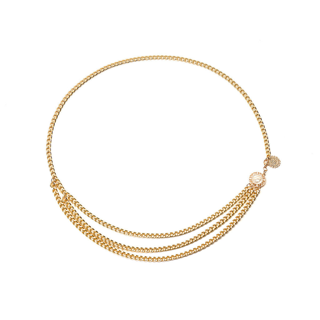 Valeria – Mehrlagige Taillenkette mit goldenen Akzenten