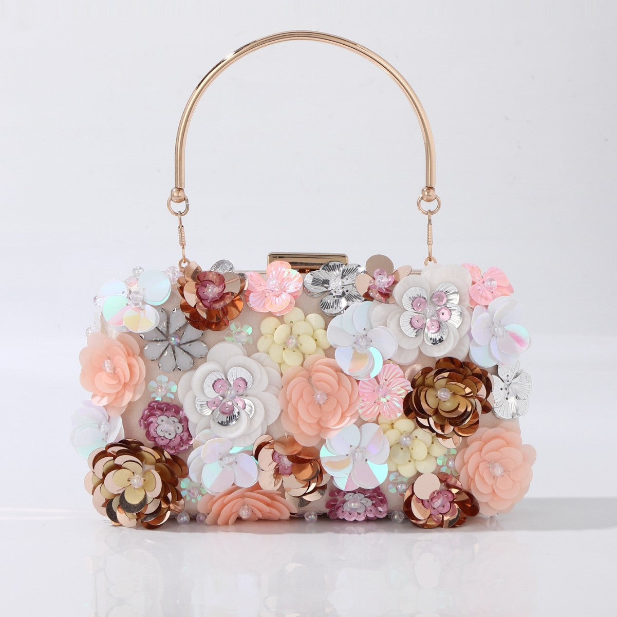 Flora – Bestickte Abendtasche mit Perlen-Details