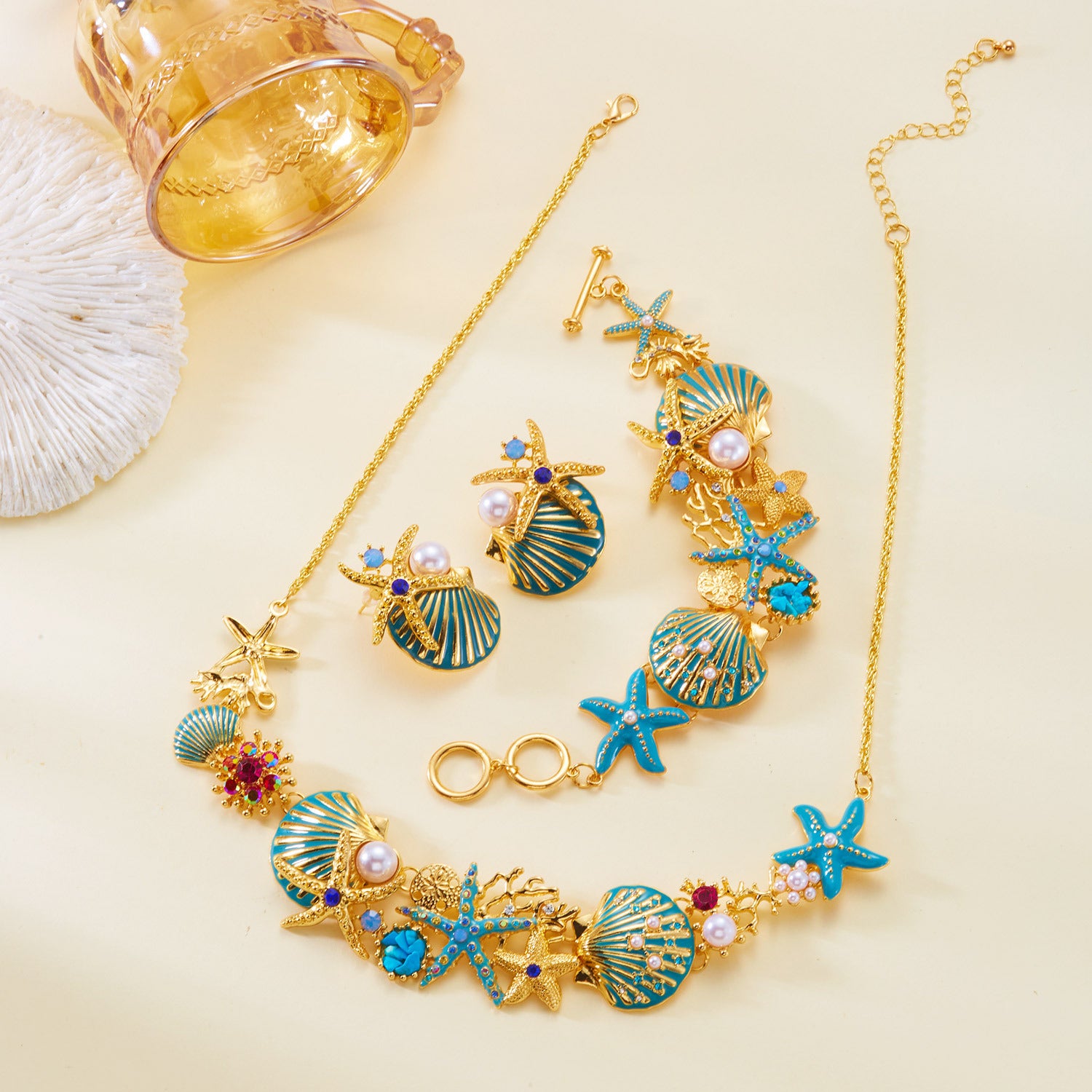 Thalassa – Maritimes Schmuck-Set mit Seestern-Anhängern